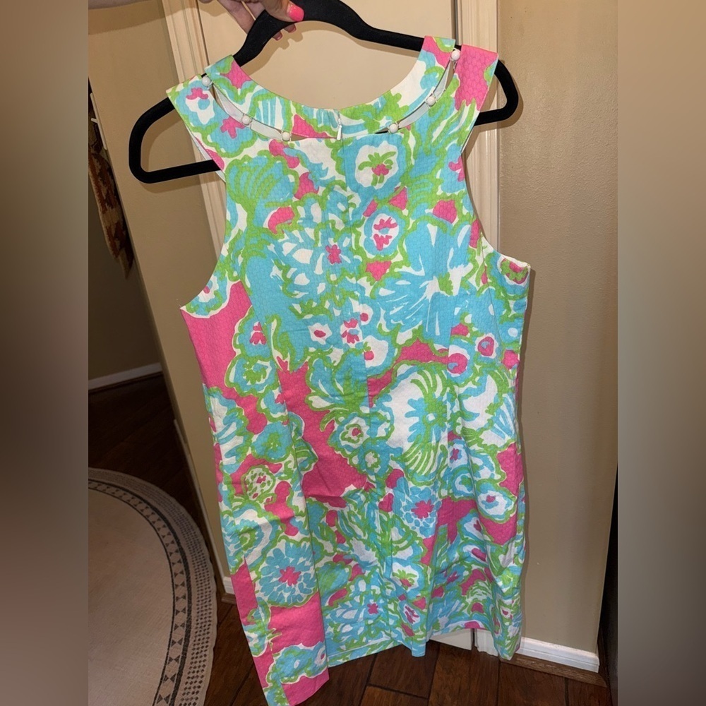New ▶️ Lilly Pulitzer ◀️ Lindy PB Pink A Delicacy Beaded Neck Shift Size 12 - Picture 7 of 12